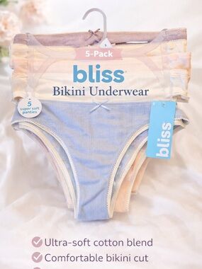 Bliss Women’s 5-Pack of bikini underwear-NWT